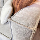 3-seater loose thick back cushions gray chenille Yara 