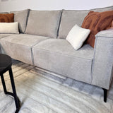 Corner sofa with beige chenille Yara chaise longue - left 