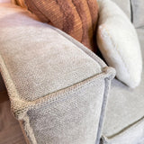 3-seater loose thick back cushions gray chenille Yara 