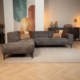 Industrial corner sofa anthracite eco-leather Brisbane - left 
