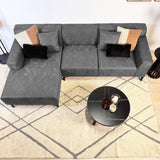 Corner sofa with compact lounge anthracite microfiber Davidson - left 