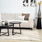 Corner sofa with chaise longue in beige chenille fabric Manon - left 