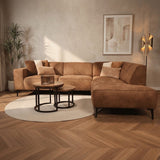 Industrial corner sofa cognac eco-leather Brisbane - right 