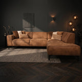 Industrial corner sofa cognac eco-leather Brisbane - right 