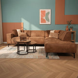 Industrial corner sofa cognac eco-leather Brisbane - right 