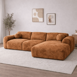 Corner sofa copper chenille fabric - 292x169 cm - Shane - right