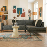 Corner sofa green velvet high legs Gaya - right
