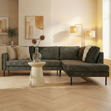 Corner sofa green velvet high legs Gaya - right