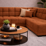 Hoekbank met lounge koper bouclé stof Nova - rechts