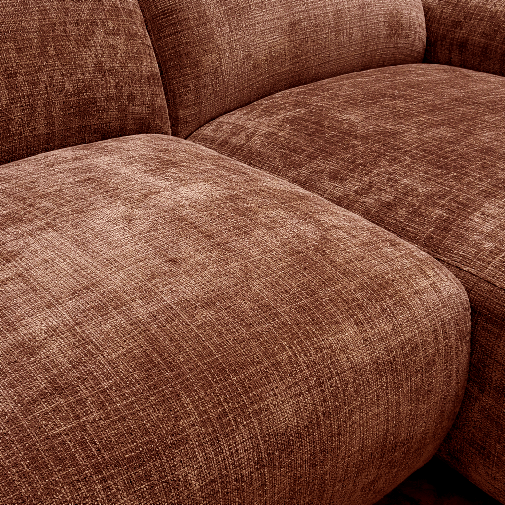 Corner sofa copper chenille fabric - 292x169 cm - Shane - right