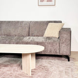 Corner sofa with chaise longue in taupe chenille fabric Manon - left 