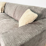 Corner sofa with chaise longue in taupe chenille fabric Manon - left 