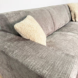 Corner sofa with chaise longue in taupe chenille fabric Manon - right 
