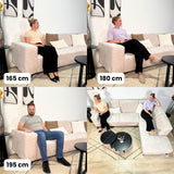 Corner sofa with chaise longue in taupe chenille fabric Manon - right 