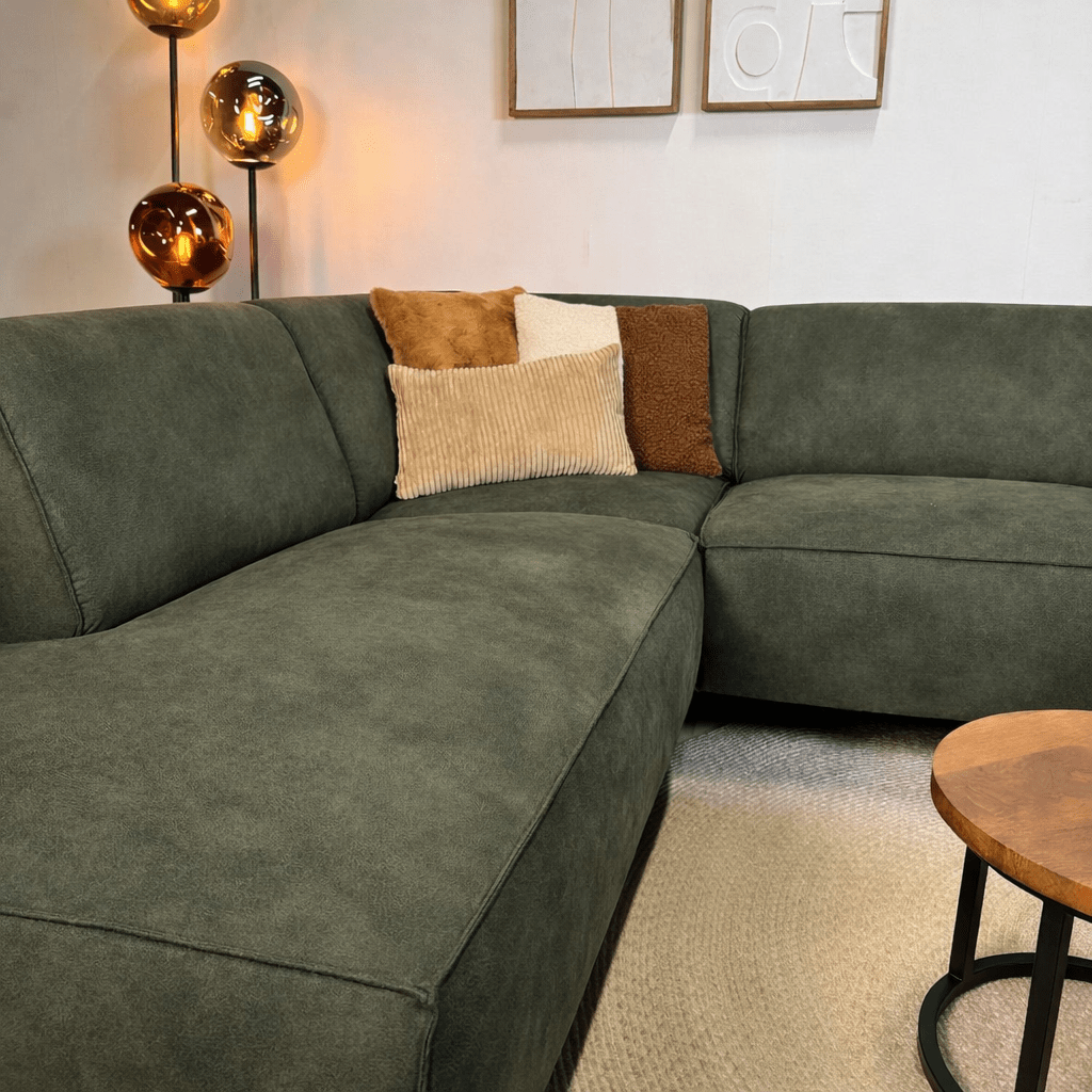 Industrial corner sofa cognac eco-leather Brisbane - left 