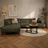 Industrial corner sofa cognac eco-leather Brisbane - left 