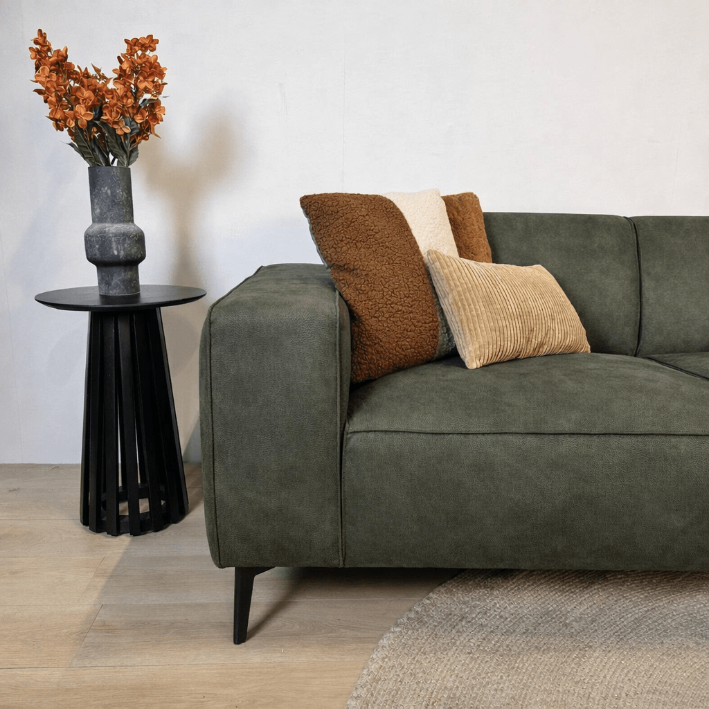 Industrial corner sofa cognac eco-leather Brisbane - left 