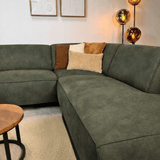 Industrial corner sofa cognac eco-leather Brisbane - left 