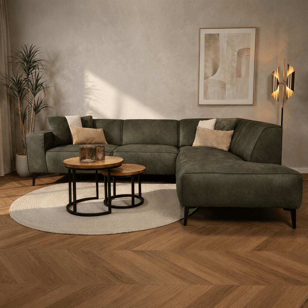 Industrial corner sofa cognac eco-leather Brisbane - left 