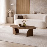 Organic Coffee Table Walnut Melamine Rack - 105x65 cm 