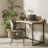 Industrial Desk Tree Trunk Acacia Wood Aberdeen 110x60 cm atmospheric photo in a modern interior