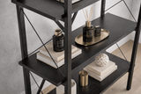 Industrial bookcase black melamine Ely - Black Frame - 180x90 cm
