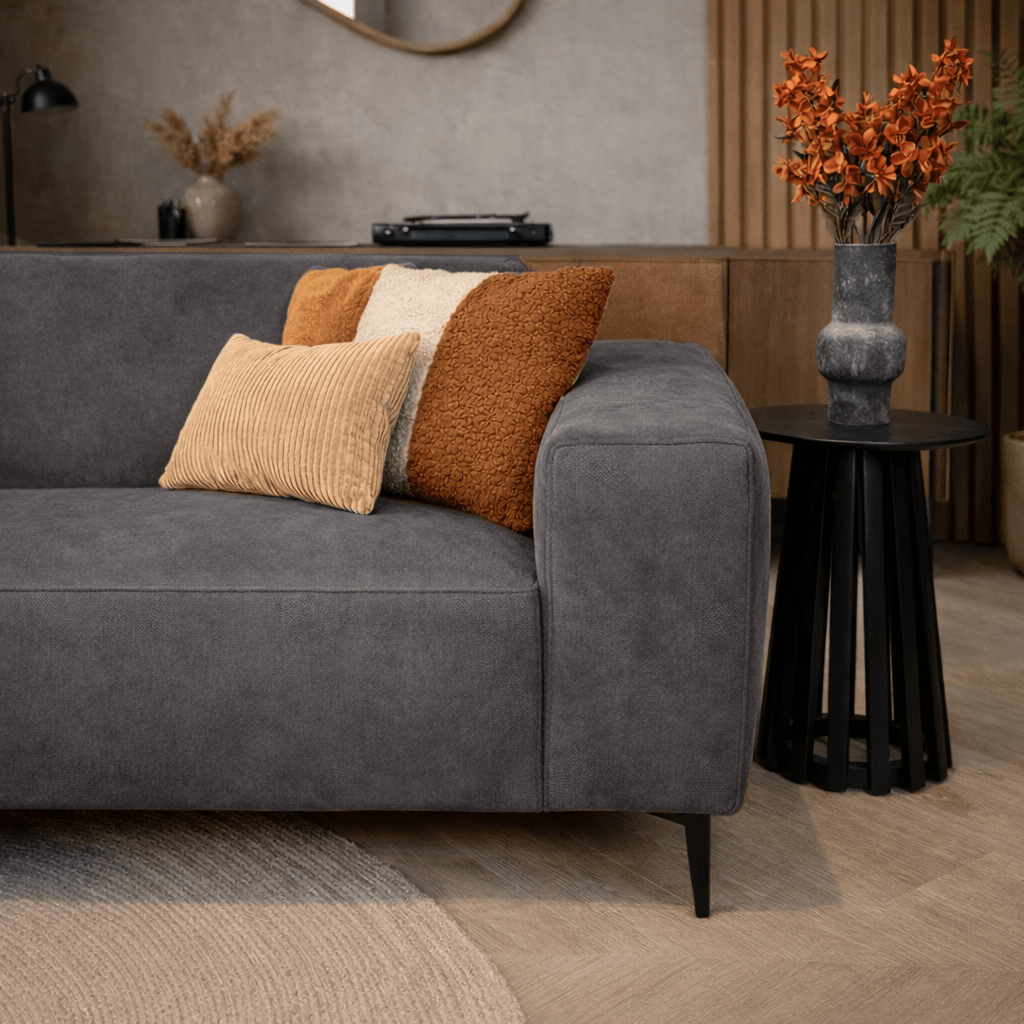 Industrial corner sofa anthracite eco-leather Brisbane - left 
