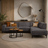 Industrial corner sofa anthracite eco-leather Brisbane - right 