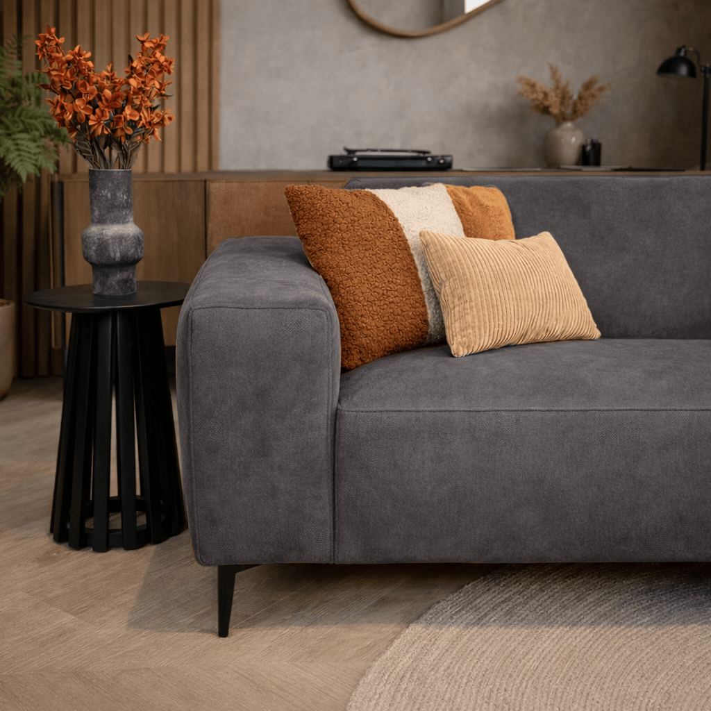 Industrial corner sofa anthracite eco-leather Brisbane - right 