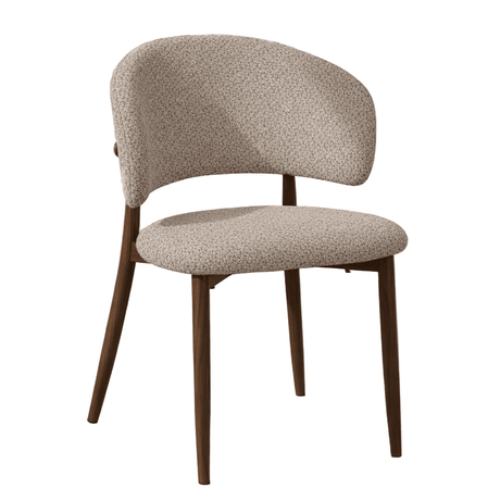 Japandi dining chair Yura beige - walnut look frame