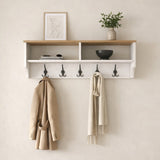 Furniture set Coat rack - Shoe cabinet - White-Walnut Melamine 