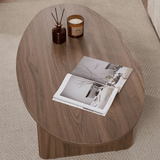 Pebble-shaped coffee table walnut – 120 x 60 cm – Baro