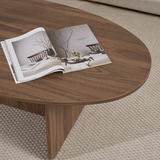 Pebble-shaped coffee table walnut – 120 x 60 cm – Baro