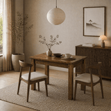 Eettafels - Kleine eettafel Walnoot Melamine - 110 cm - met opbergruimte - Kara - Dimehouse