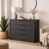 Chest of drawers bare luxury anthracite melamine 100x85x45 cm