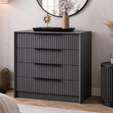 Chest of drawers bare luxury anthracite melamine 70x77x45 cm