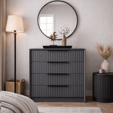 Chest of drawers bare luxury anthracite melamine 70x77x45 cm