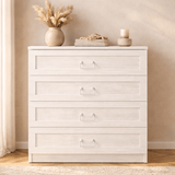 Chest of drawers bare white melamine 72x42x77 cm