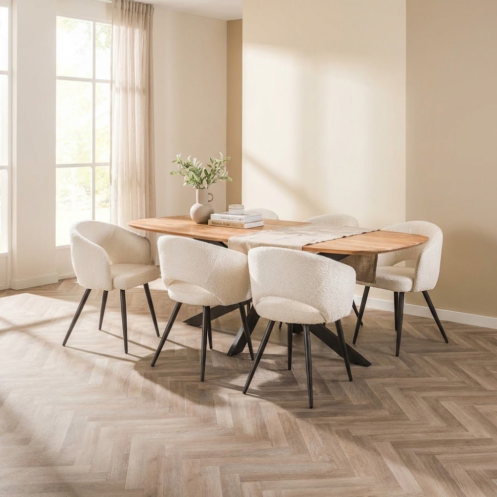 Eettafels - Deens Ovaal Eettafel Tavon Acaciahout 180x95 cm - Dimehouse