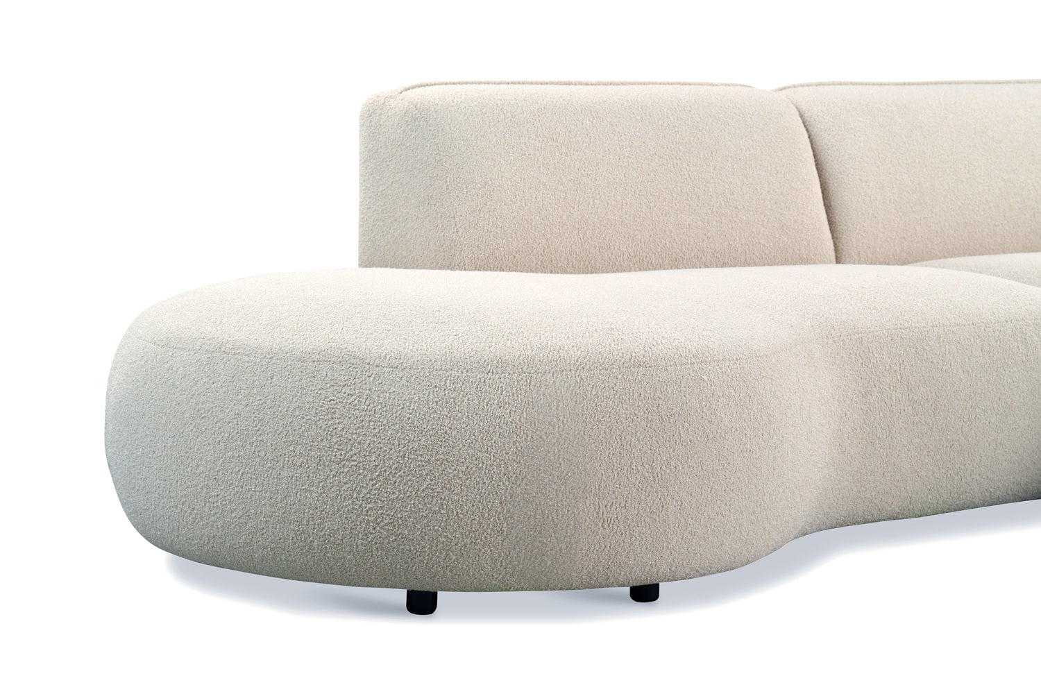 Sophie Corner Sofa Bouclé Right | Chaise Longue + Ottoman – Dimehouse