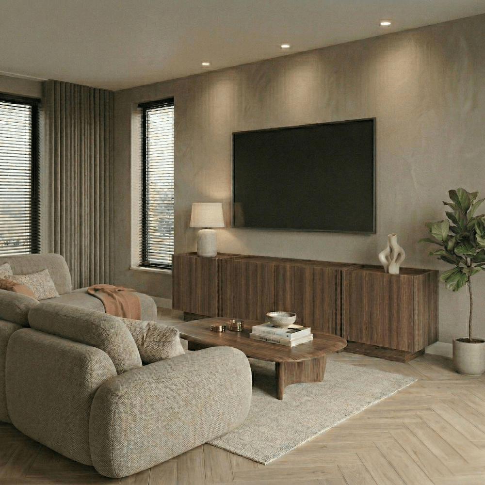 TV Meubels - Tv - meubel Japandi walnoot melamine Lowen 180 cm - Dimehouse