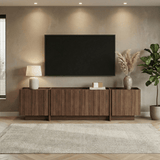 TV Meubels - Tv - meubel Japandi walnoot melamine Lowen 180 cm - Dimehouse