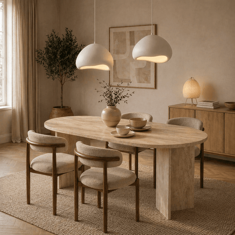 Luxury Hanging Lamp White Ø32 cm and Ø32 – Fiberglass shades - Eleonora