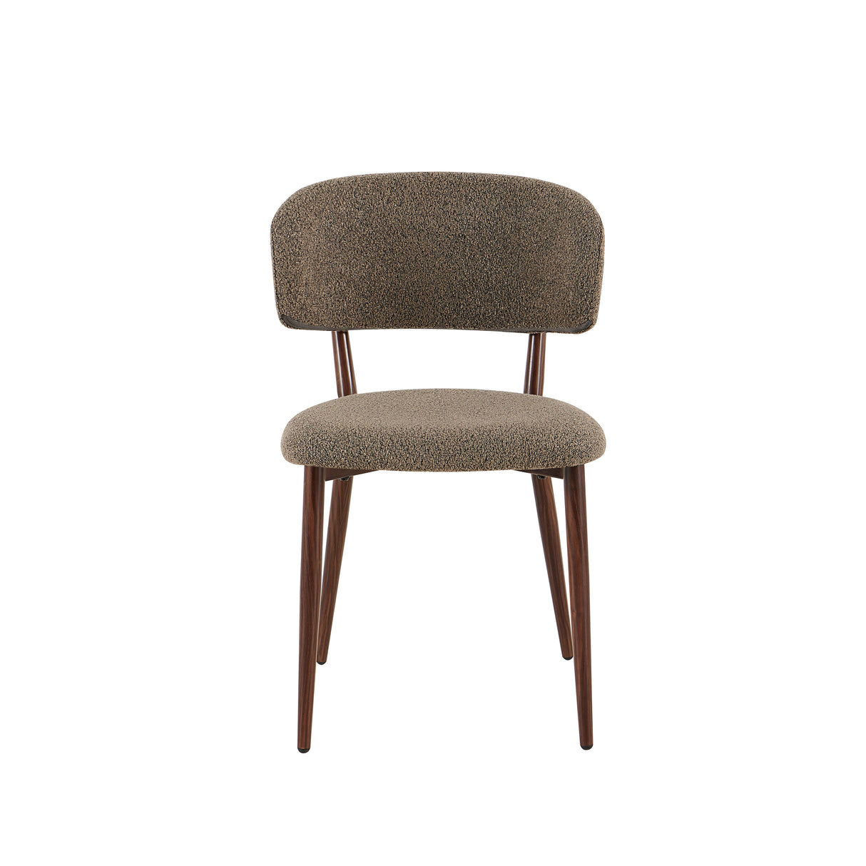 Japandi dining chair Yura beige - walnut look frame
