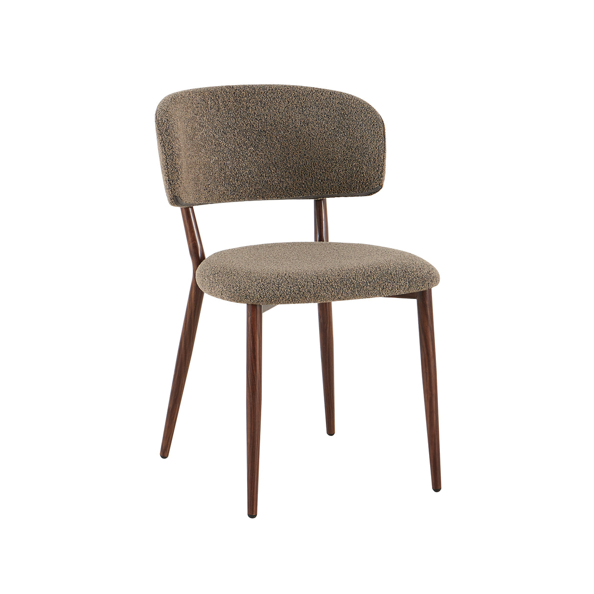Japandi dining chair Yura beige - walnut look frame