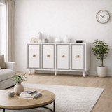 Dressoirs - Modern Dressoir Ansel Wit - Goud Melamine 120 cm - Dimehouse