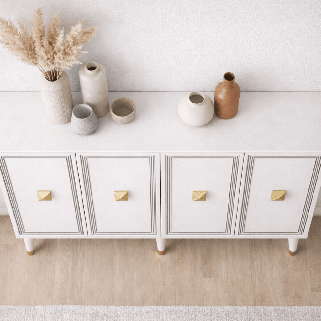 Dressoirs - Modern Dressoir Ansel Wit - Goud Melamine 120 cm - Dimehouse