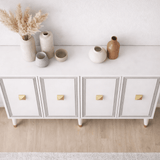 Dressoirs - Modern Dressoir Ansel Wit - Goud Melamine 120 cm - Dimehouse