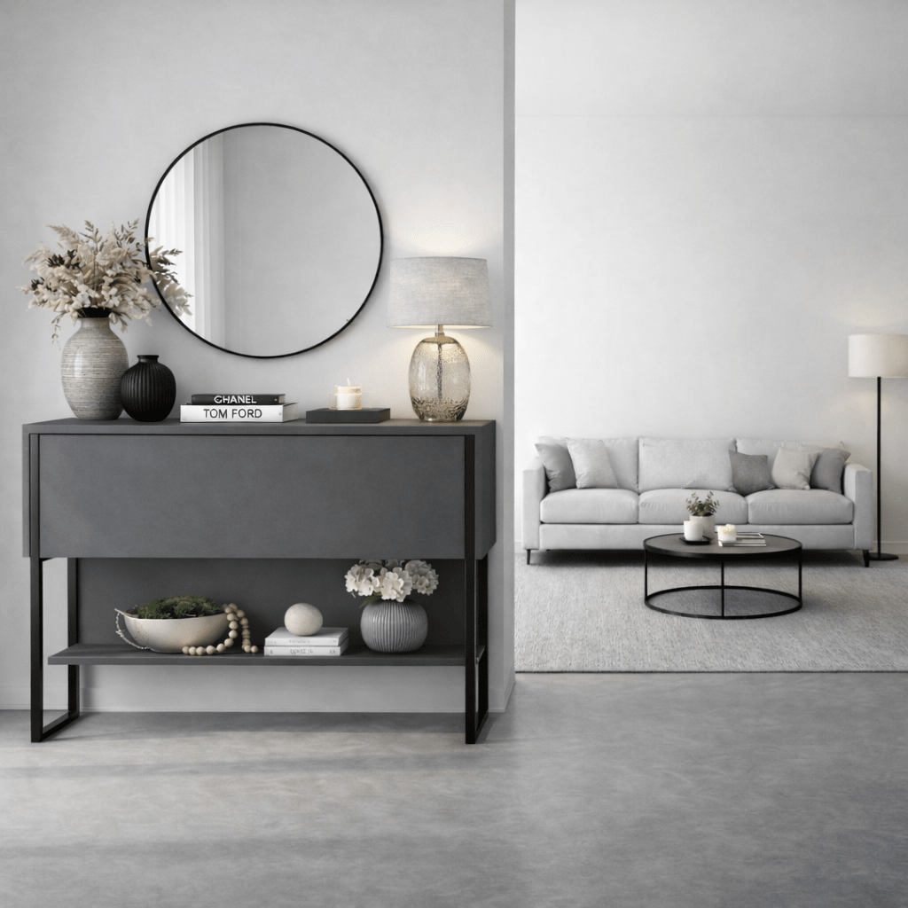 Modern Sideboard Anthracite Luxury 120x80x30 - Black Frame - One Compartment 