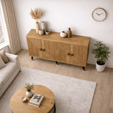 Modern Sideboard Sapphire Oak Look–Gold 120 cm Melamine Ahart